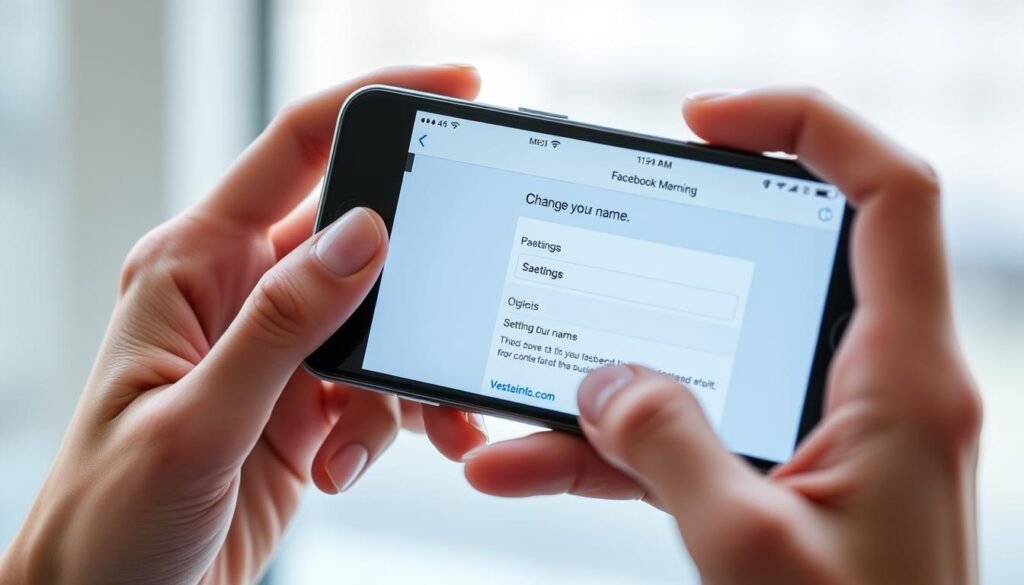 endre navn på facebook via iPhone